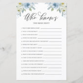 花嫁のシャワーを知っている最高のブルーフローラ (正面)