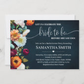 花嫁のシャワーを祝おう ワインネイビー ウェディング 招待状 (正面)