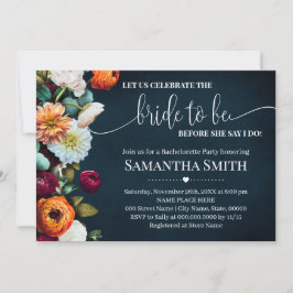 花嫁のシャワーを祝おう ワインネイビー ウェディング 招待状