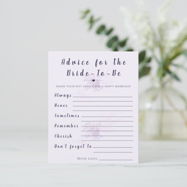 花嫁のシャワーゲームのためのモダンな花のアドバイス (スタンド正面)