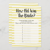 花嫁のシャワーゲームの黄色い白は何歳だった (正面/裏面)