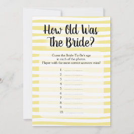 花嫁のシャワーゲームの黄色い白は何歳だった