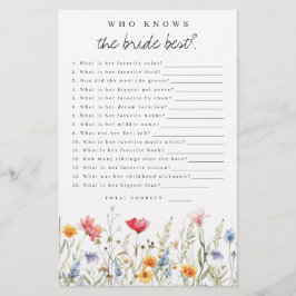 花嫁のシャワーゲームを知っ最高のている野の花