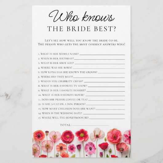 花嫁のシャワーゲームを知るブ最高のームでの愛 (正面)