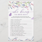 花嫁のシャワーゲームを知最高のっているラベンダー (正面)