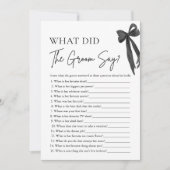 花嫁のシャワーゲーム ブラックボウ 新婦がなんて言った？ 招待状 (正面)