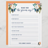 花嫁のシャワーゲーム 花婿は何て言った? (正面/裏面)