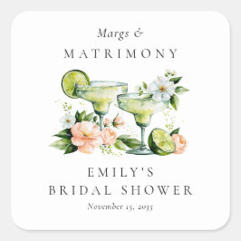 花嫁のシャワーパーティーのためのMargs+Matrimonyフラワーデザイン スクエアシール