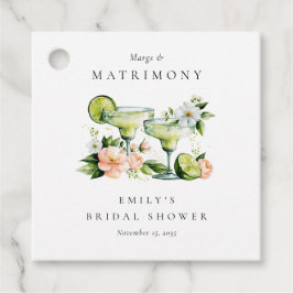 花嫁のシャワーパーティーのためのMargs+Matrimonyフラワーデザイン フェイバータグ