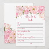 花嫁のシャワー アドバイス カード (正面/裏面)