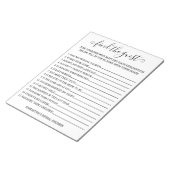 花嫁のシャワー ゲスト探しゲーム ノートパッド (アングル)