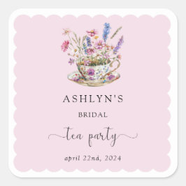花嫁のシャワー ティーパーティー ステッカー