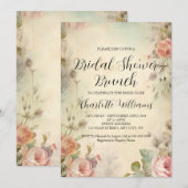 花嫁のシャワー ブランチ ヴィンテージスタイル 招待状 (正面/裏面)