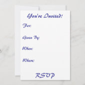 花嫁のシャワー/花婿のための！ 招待状 (裏面)