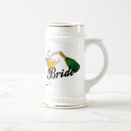 花嫁のシャンペンのトースト ビールジョッキ