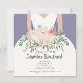 花嫁のシルエットとフローラブーケブライダルシャワー (正面)