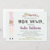 花嫁のシルエット 結婚前のお茶会招待状 招待状 (正面/裏面)