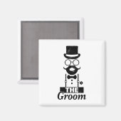 花嫁のスクワット 新郎の独身パーティー マグネット (正面/裏面)