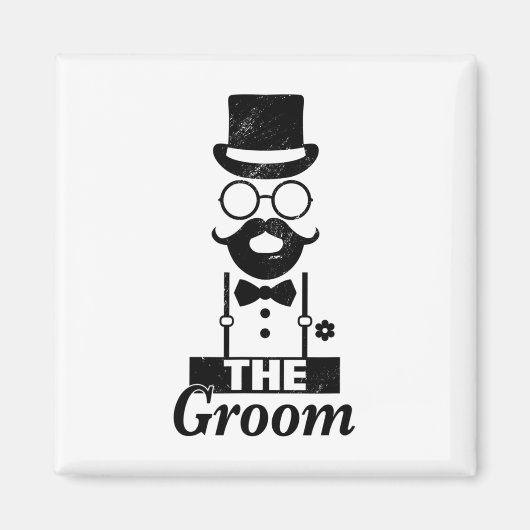 花嫁のスクワット 花婿の独身パーティー マグネット (正面)