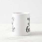 花嫁のタイポグラフィの結婚のシンプルな母 コーヒーマグカップ (中央)