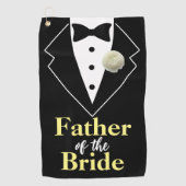 花嫁のタキシード結婚の父パーソナライズされた ゴルフタオル (正面)