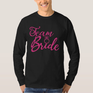 花嫁のチーム ハッチェルパーティー ピンク 結婚式 グループM Tシャツ