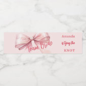 花嫁のチーム ピンクの蝶結び ペットボトルラベル (シングルラベル)