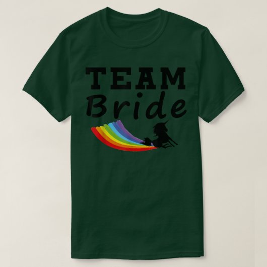 花嫁のチーム ユニコーン レインボー ゲイ LGBT 面白い Tシャツ (デザイン正面)