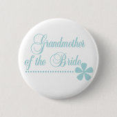 花嫁のティール(緑がかった色)の優雅の祖母 缶バッジ (正面)