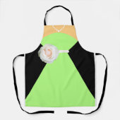 花嫁のドレスのセージ緑とクリーム花 エプロン (正面)