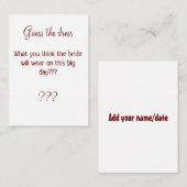 花嫁のドレスのブライダルシャワーを当てる ノートカード (正面/裏面)