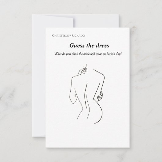 花嫁のドレスのブライダルシャワーゲーム 招待状 (正面)