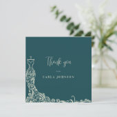 花嫁のドレスの結婚式前パーティー サンキューカード (スタンド正面)