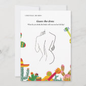 花嫁のドレスブライダルシャワーゲームカードを推測 招待状 (正面)