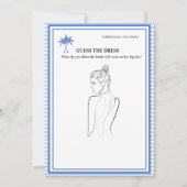 花嫁のドレスブライダルシャワーゲームカードを推測 招待状 (正面)