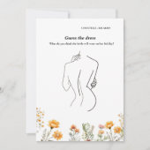 花嫁のドレスブライダルシャワーゲームカードを推測 招待状 (正面)