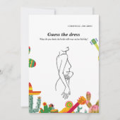 花嫁のドレスブライダルシャワーゲームカードを推測 招待状 (正面)