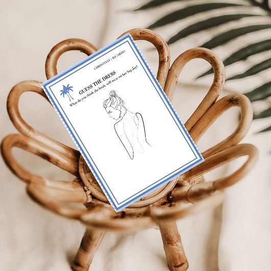 花嫁のドレスブライダルシャワーゲームカードを推測 招待状