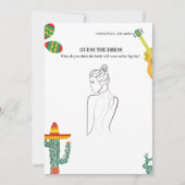 花嫁のドレスブライダルシャワーゲームカードを推測 招待状 (正面)