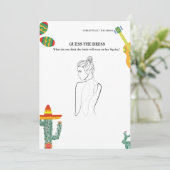 花嫁のドレスブライダルシャワーゲームカードを推測 招待状 (スタンド正面)