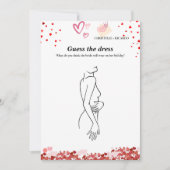 花嫁のドレスブライダルシャワーゲームカードを推測 招待状 (正面)