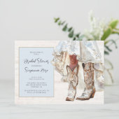 花嫁のドレ結婚ス女性のカーボーイブーツ 招待状 (スタンド正面)