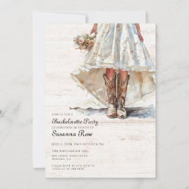 花嫁のド結婚レス女性のカーボーイバチェロレッテ 招待状