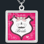 花嫁のネックレス シルバープレートネックレス<br><div class="desc">のKeepsake Wedding Party Necklaces – 背景色を変更するには結婚クリックカスタマイズ - edit最後のツールを選択し、表示された色の1つを選択するか、カスタムのウェディング色のRGB 16進コードを入力します。</div>