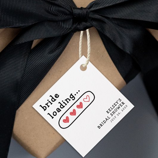 花嫁のハート満載のブライズシャワー フェイバータグ