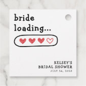 花嫁のハート満載のブライズシャワー フェイバータグ (裏面)