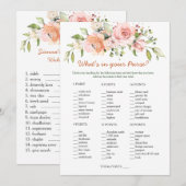 花嫁のバッグの中身ゲーム/結婚式スクランブル 招待状 (正面/裏面)