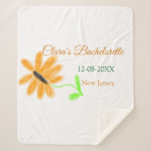 花嫁のパーティー 名称 日付 場所 ヒマワリを追加 シェルパブランケット (正面)