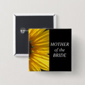 花嫁のヒマワリの結婚式ボタンの母 缶バッジ (正面&裏面)