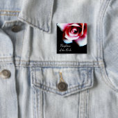 花嫁のピンクのバラI.Dの隣人。 ボタン 缶バッジ (インサイチュ)